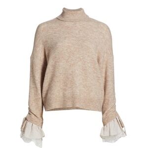 Cinq à Sept NWT Turtleneck with silk cuffs size S